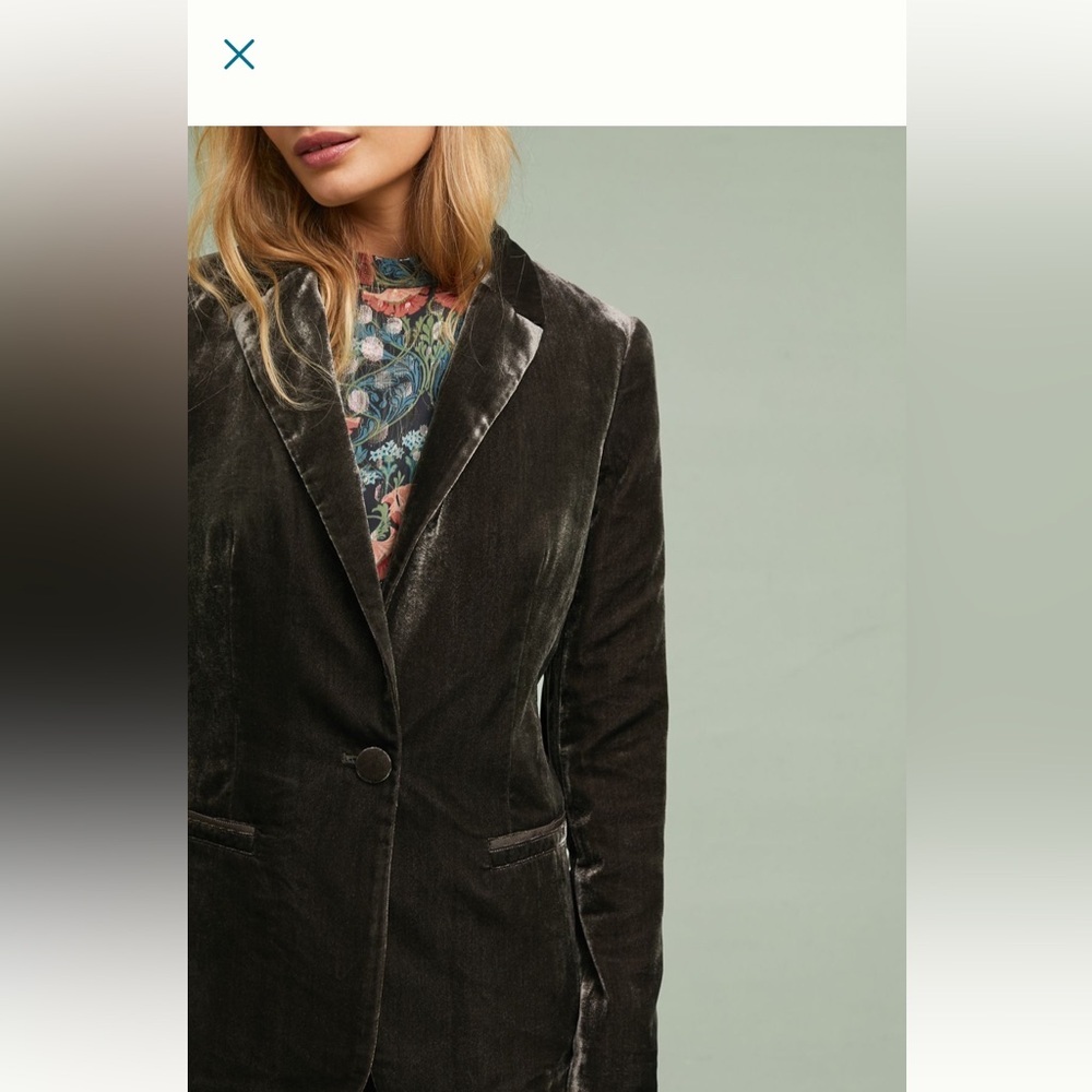 Anthropologie Cartonnier Velvet Blazer Size 4 - Picture 3 of 10
